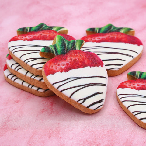 Strawberry Shaped Custom Cookies - Modern Bite