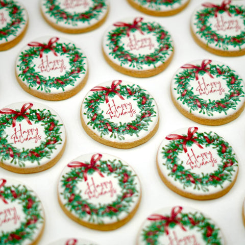 "Happy Holidays" Christmas & New Year Custom Cookie