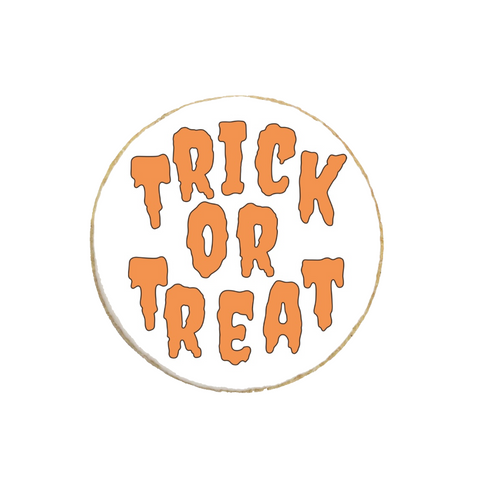 “Trick or Treat" Halloween Round Cookie