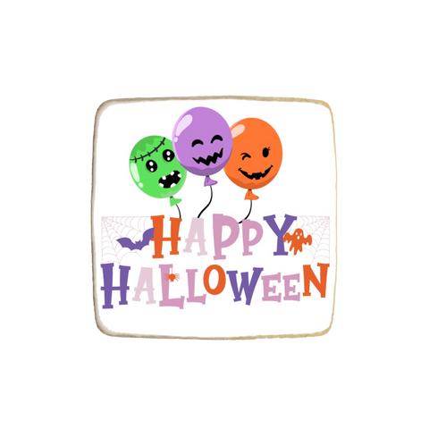 Happy Halloween “Balloons” Custom Cookie