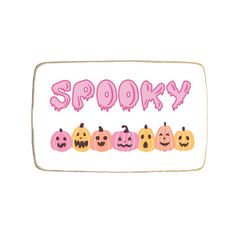 “Spooky” Halloween Rectangular Custom Cookie