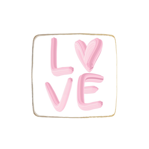 “Love” Valentine’s Day Custom Square Cookie