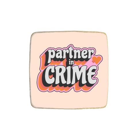 “Partner in Crime” Valentine's Day Custom Cookie