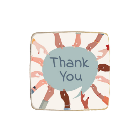 Square "Thank You" Custom Appreciation Cookie