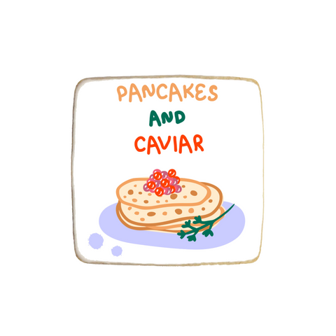 Pancakes and Caviar Custom Cookies