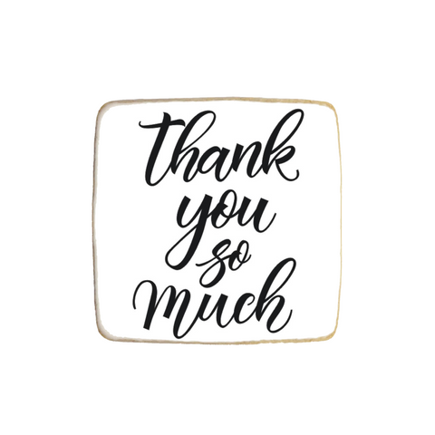 Cursive "Thank You" Custom Appreciation Cookie