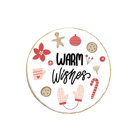 "Warm Wishes" Holiday Custom Cookie