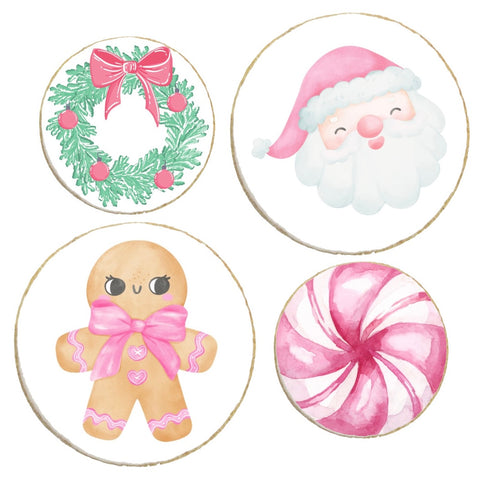 Pink Themed Christmas & New Year Cookies Assortment