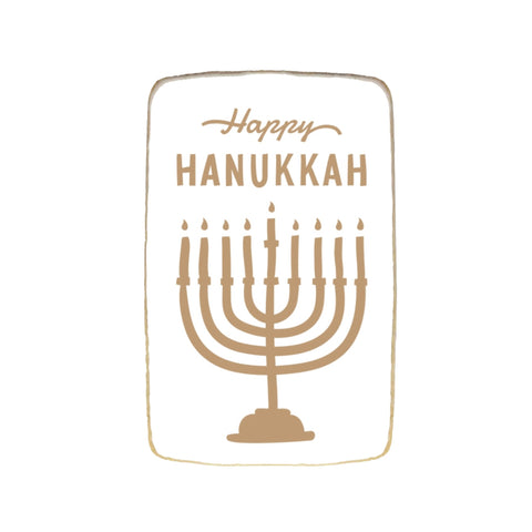 Happy Hanukkah "Menorah" Rectangular Custom Cookie