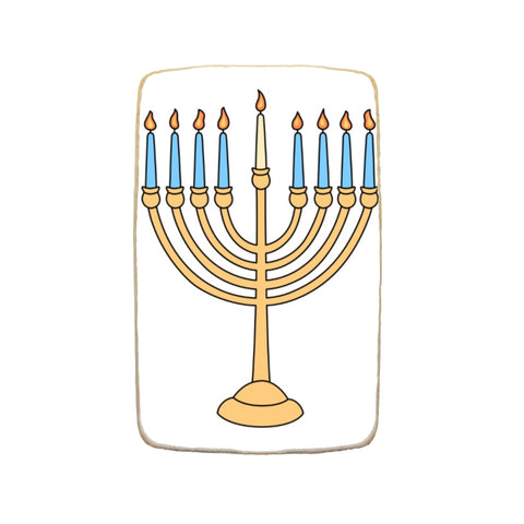 Hanukkah "Menorah" Rectangular Custom Cookie