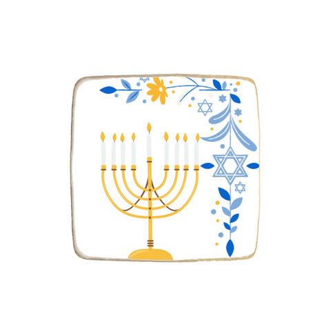 "Menorah" Hanukkah Custom Cookie