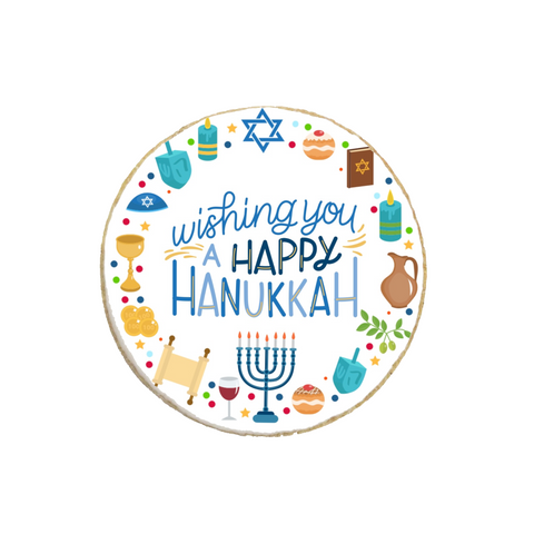 "Wishing You Happy Hanukkah" Custom Cookie