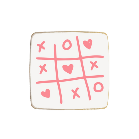 “Tic Tac Toe” Valentine's Day Custom Cookie