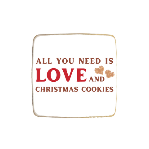 "Love and Cookies" Christmas Holiday Custom Cookie