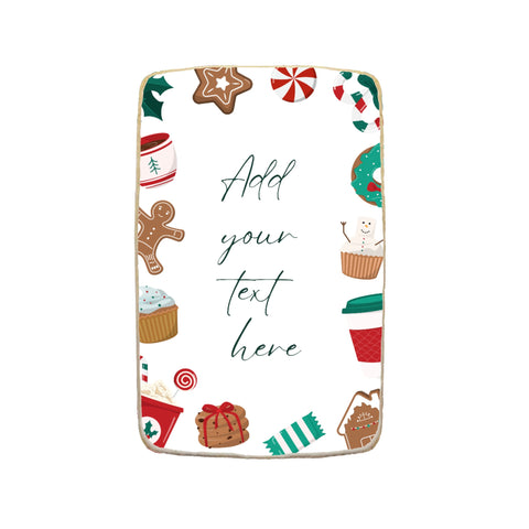 "Add Your Text" Holiday Rectangular Custom Cookie