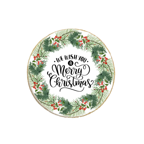 "We Wish You a Merry Christmas" Holiday Custom Cookie