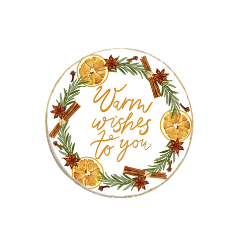 "Warm Wishes to You" Christmas & New Year Custom Cookie