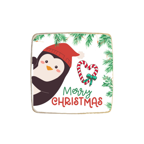 "Penguin" Christmas Custom Cookie