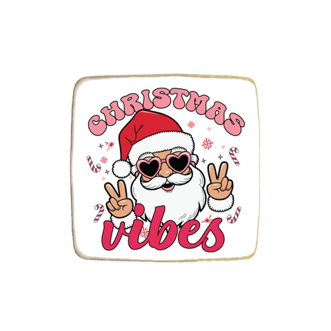 "Christmas Vibes" Holiday Custom Cookie