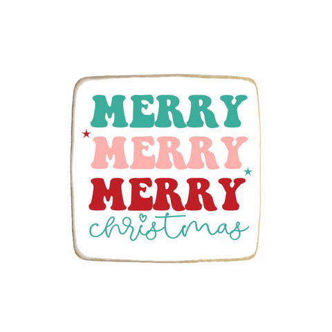 "Merry Merry Merry" Christmas & New Year Custom Cookie