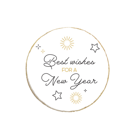 "Best Wishes" New Year Custom Cookie