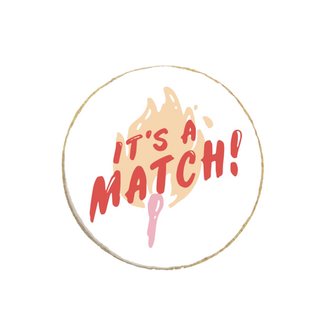 "It's a Match" Valentine's Day Custom Cookie