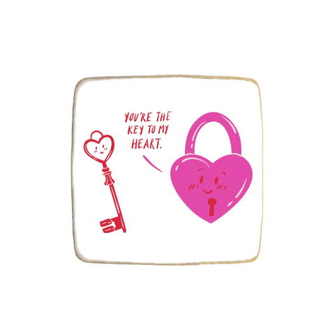 "Key to Heart" Valentine's Day Custom Cookie