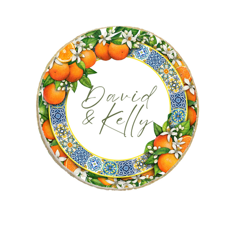 Mediterranean Orange Tile Cookies | Positano Italian Capri | Add Your Text