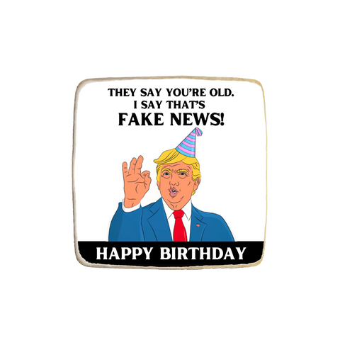 Happy Birthday Funny Custom Cookies | President Donald Trump Themed