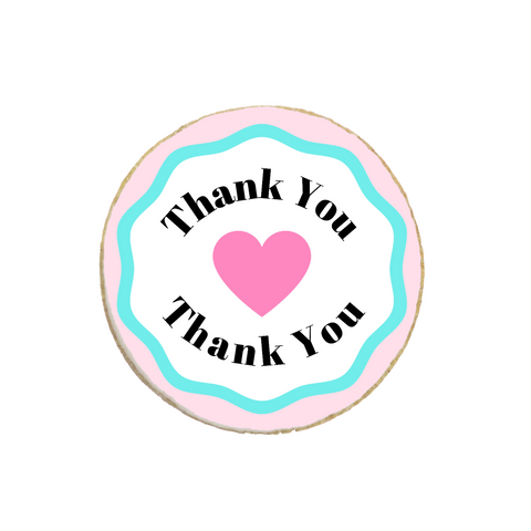 Pastel "Thank You" Custom Appreciation Cookie